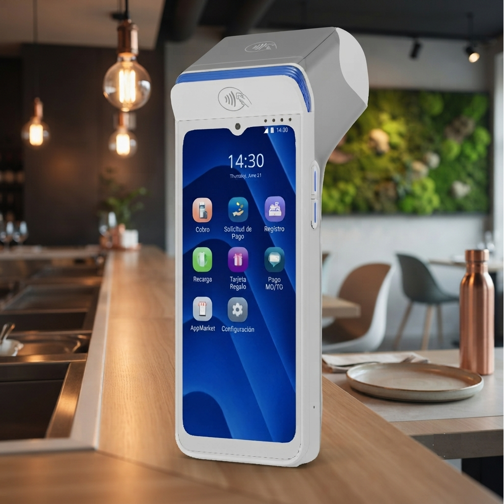 Datáfono inteligente con Android e impresora integrada para comercios y hostelería