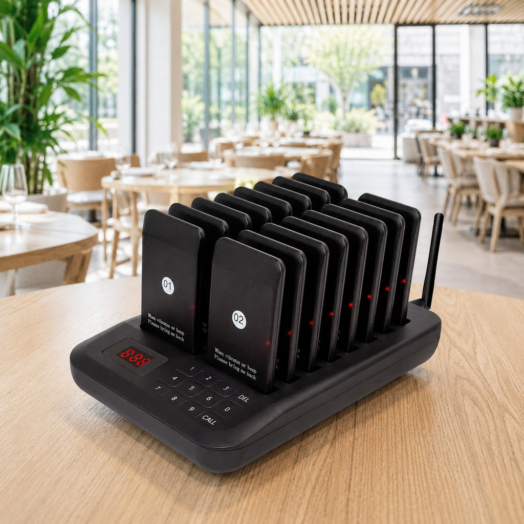 Buscadores de clientes inalámbricos para restaurantes – Pack profesional de 16 unidades
