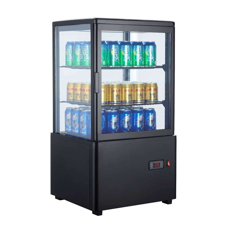 Expositor Refrigerado 4 Caras 58L Blanco o Negro de 447x400x819h mm