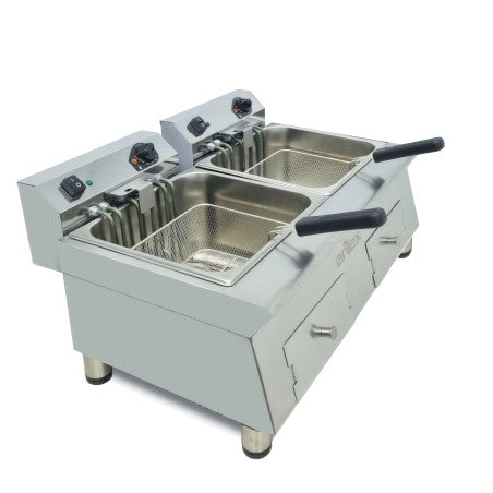 Freidora eléctrica 12+12L 4,5+4,5 kw monofásica