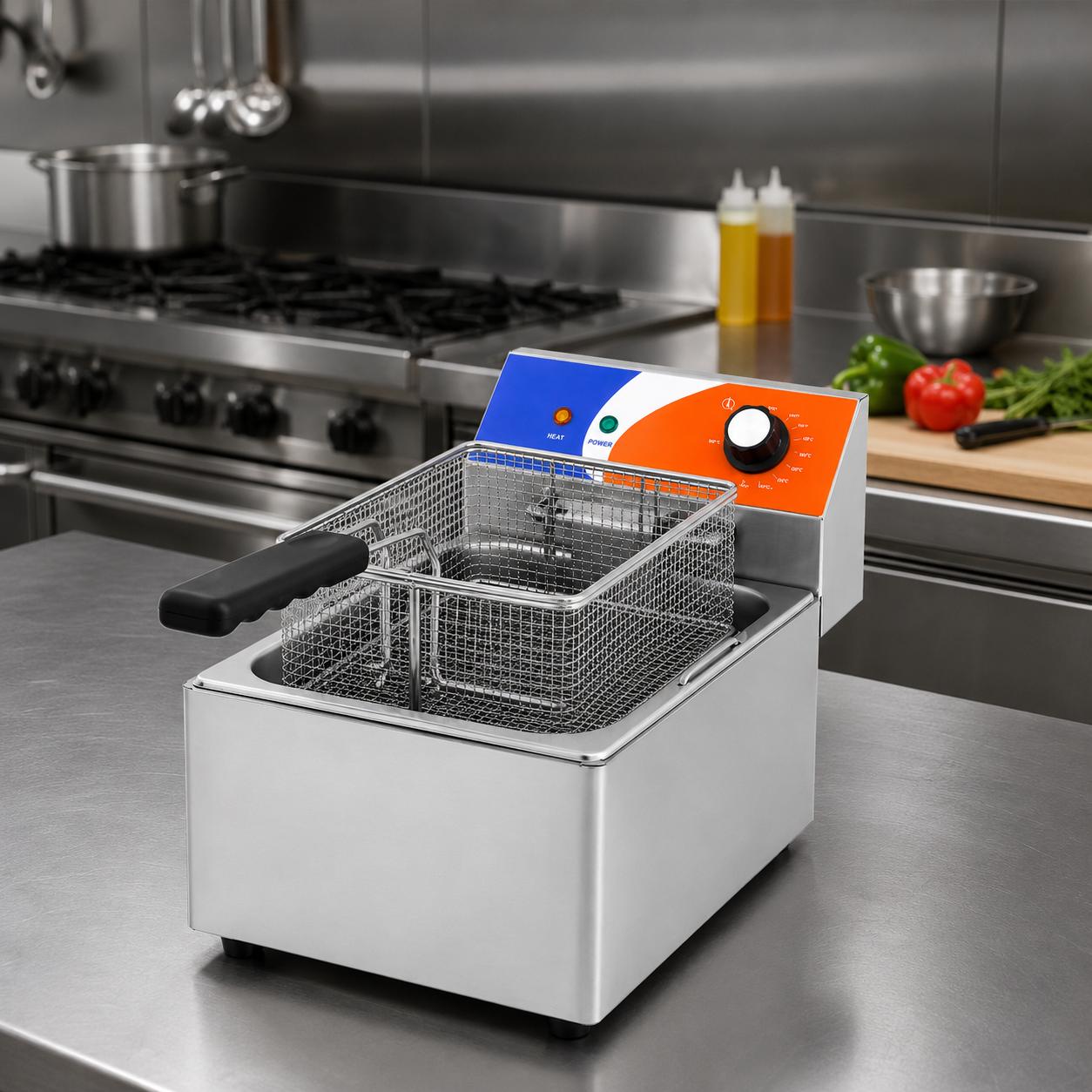 Freidora Eléctrica Profesional 8 Litros — Mayor Capacidad para Cocinas de Alto Rendimiento