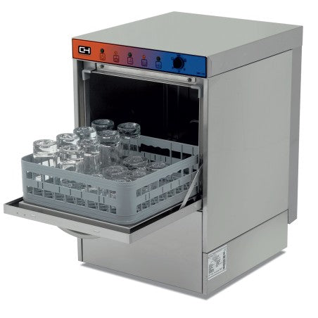 Lavavajillas Industrial con con Bomba Abrillantador y Desagüe Cesta de 40x40cm ESTAMBUL CH400ECOB-N