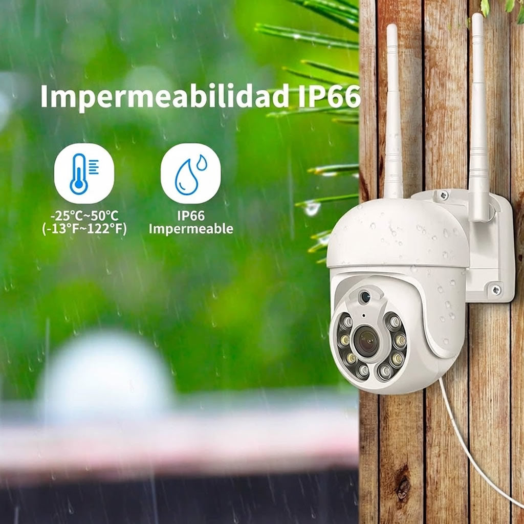 Videovigilancia inteligente para comercios - 4 cámaras PTZ motorizadas con IA, todo incluido y listo en 24 horas