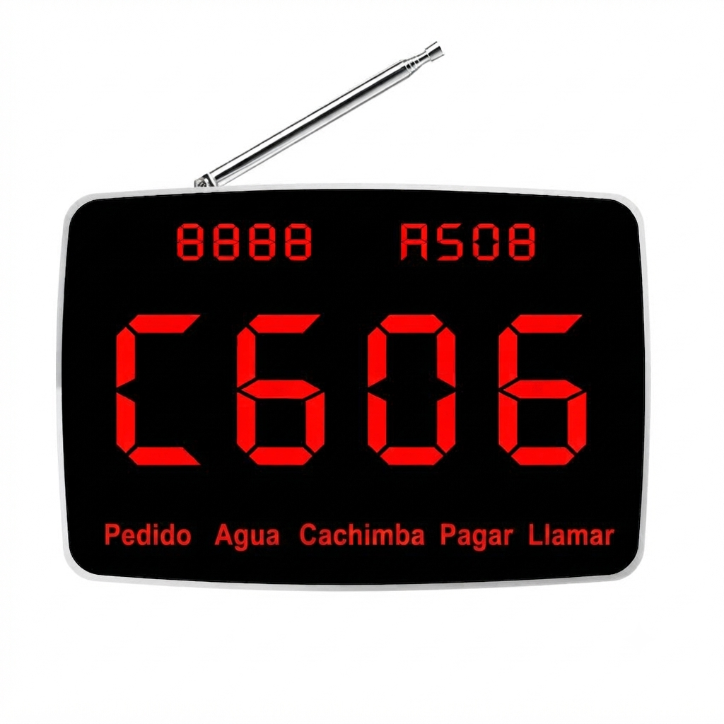 Pantalla receptora inalámbrica para avisadores de camarero