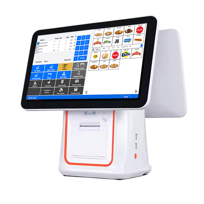 TPV con impresora integrada y doble pantalla Q7 blanco