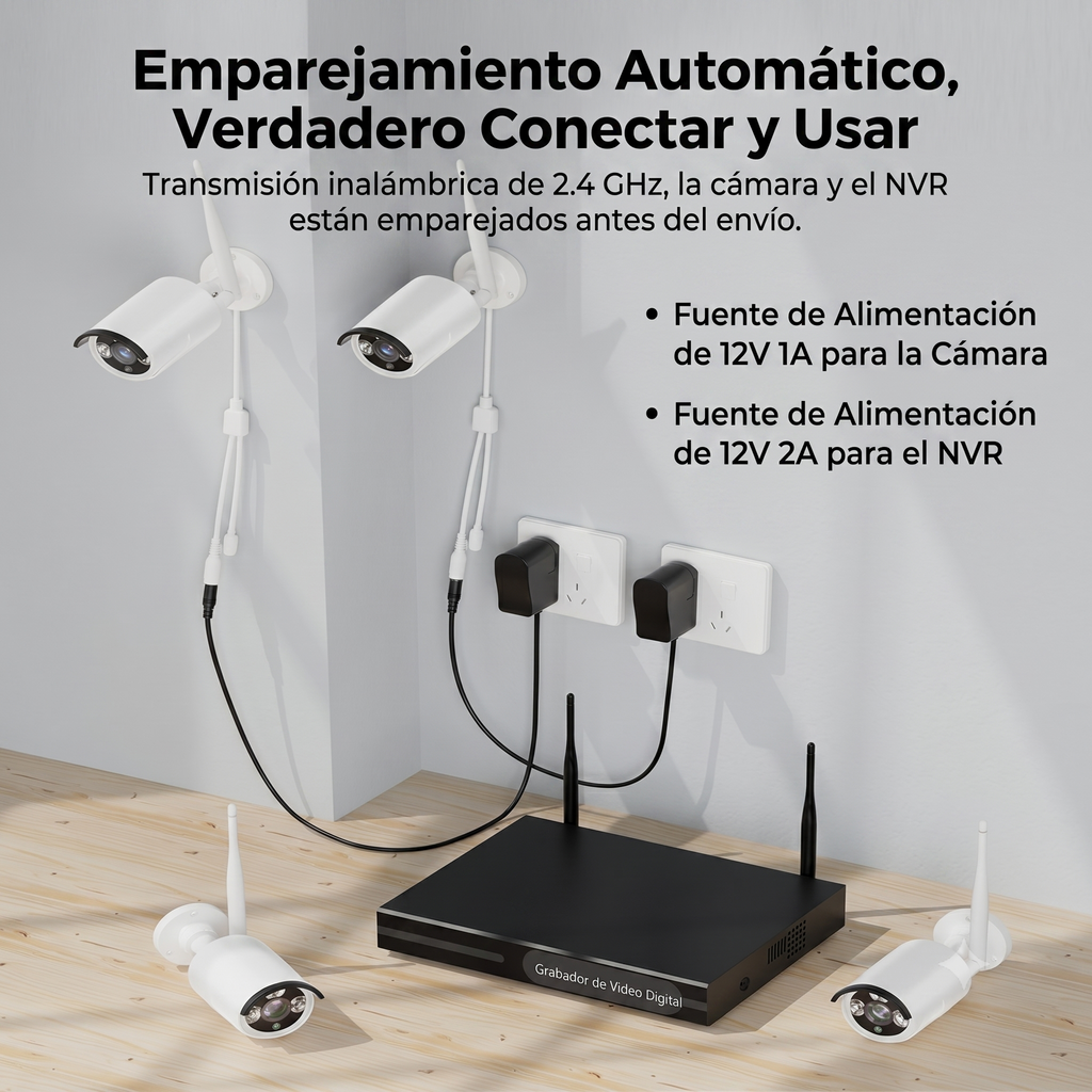 Videovigilancia para tu bar o restaurante — 4 cámaras, todo incluido y listo para usar