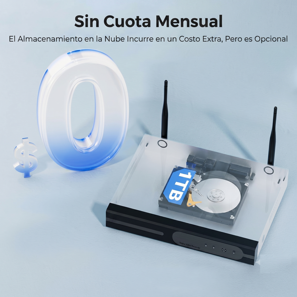 Videovigilancia para tu bar o restaurante — 4 cámaras, todo incluido y listo para usar