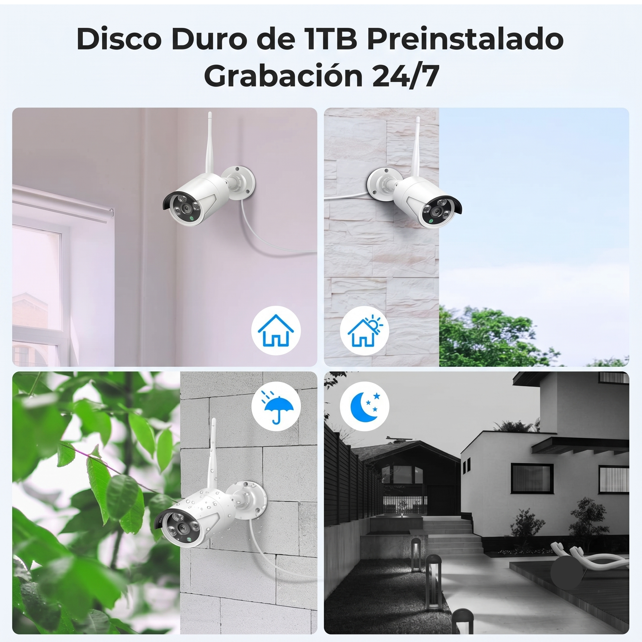 Sistema de videovigilancia WiFi para comercios — 4 cámaras desde 279€ + IVA, todo incluido y sin cuotas