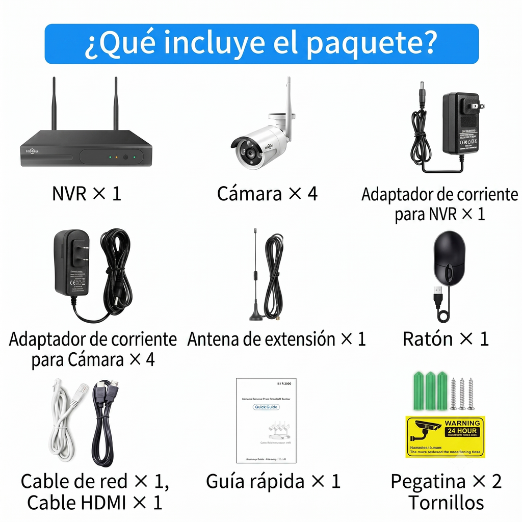 Videovigilancia para tu bar o restaurante — 4 cámaras, todo incluido y listo para usar