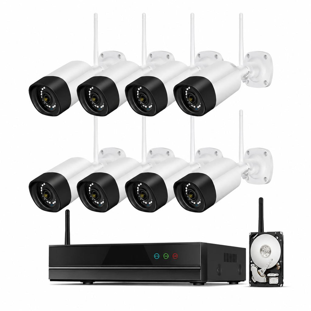 Sistema de videovigilancia WiFi para bares y restaurantes — 8 cámaras 5MP, todo incluido y listo en 24 horas