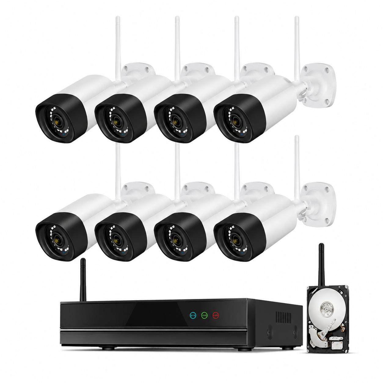 Sistema de videovigilancia WiFi para bares y restaurantes — 8 cámaras 5MP, todo incluido y listo en 24 horas