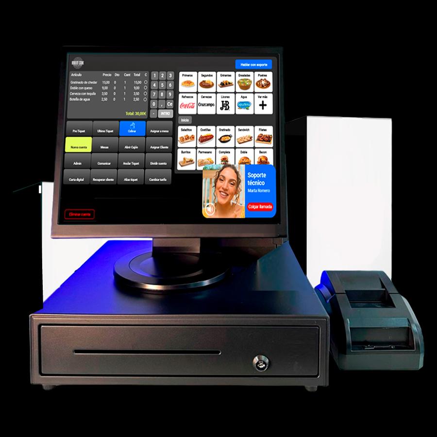 TPV con caja registradora y doble pantalla táctil