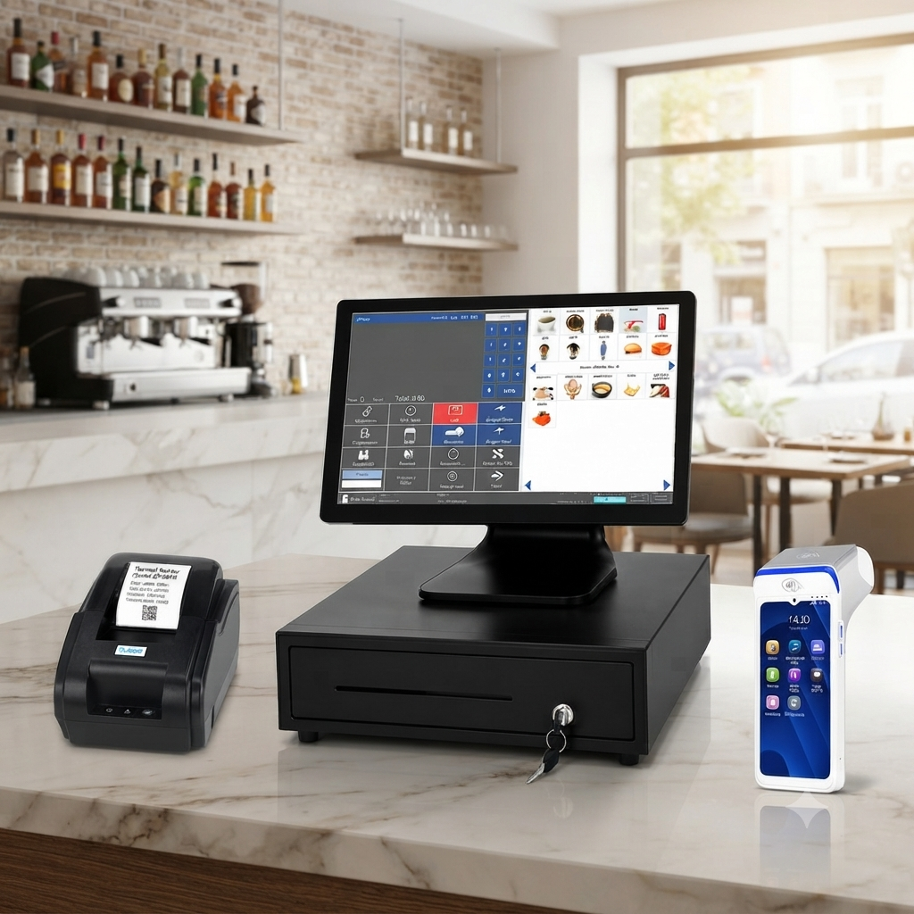 TPV para hostelería con datáfono Android, impresora de tickets y cajón portamonedas
