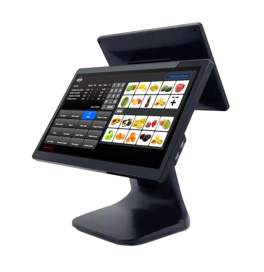 TPV con caja registradora y doble pantalla táctil