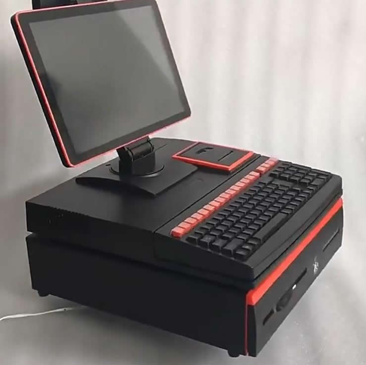 TPV táctil todo en uno modelo K12 – con impresora, teclado. Pantalla táctil y scanner