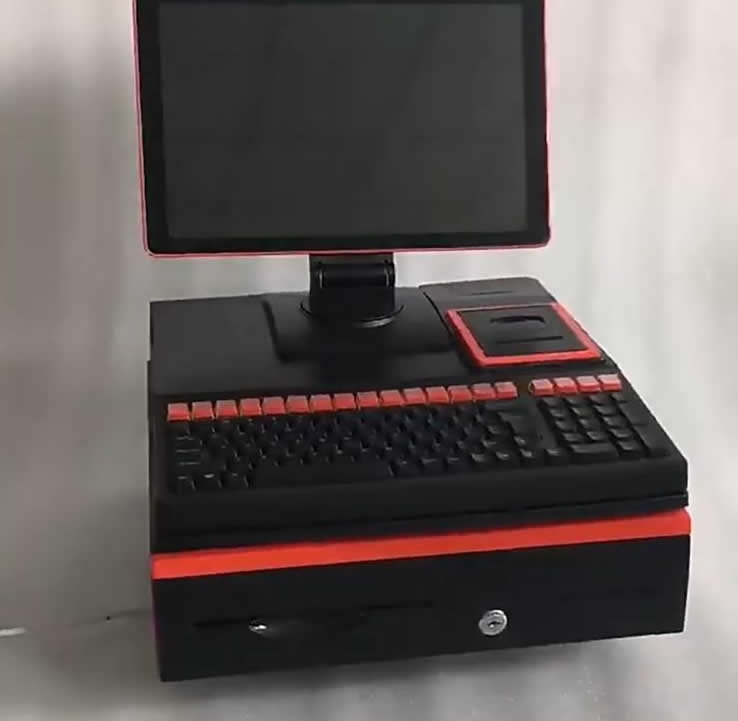 TPV táctil todo en uno modelo K12 – con impresora, teclado. Pantalla táctil y scanner