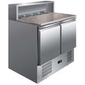 Mesa de Preparación de Ensaladas LPK PS900 | Encimera de Granito y 2 Puertas GN 1/1