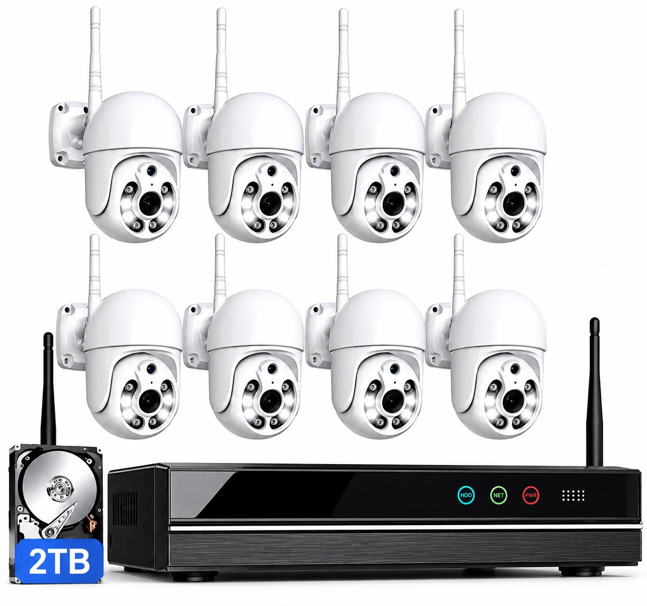 Videovigilancia inteligente para bares y restaurantes — 8 cámaras PTZ motorizadas con IA, todo incluido y listo en 24 horas